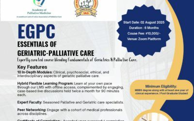 Applications invited for the Essentials of Geriatric Palliative Care (EGPC) – First Cohort