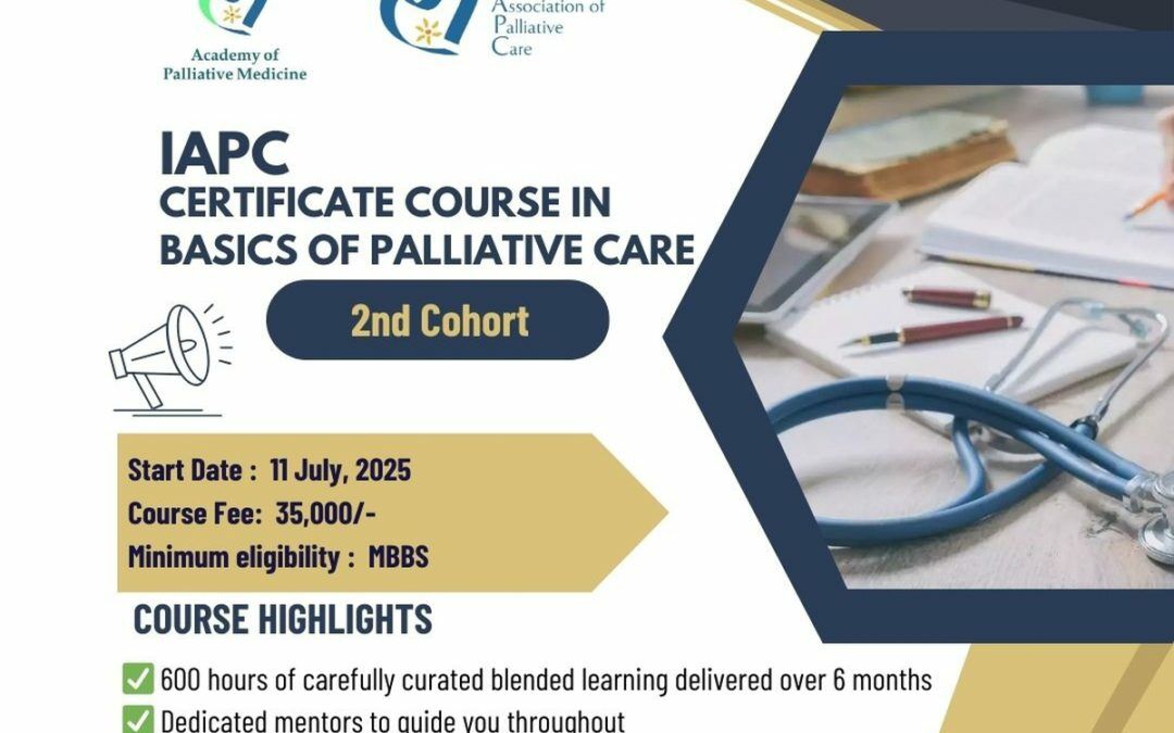 Applications invited for the IAPC Certificate Course in Basics of Palliative Care – 2nd Cohort